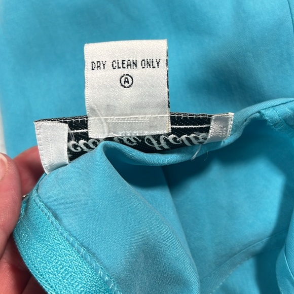 80s Vintage Victoria Holley silk sky blue sleeveless a-line dress 6 petite - Picture 5 of 8